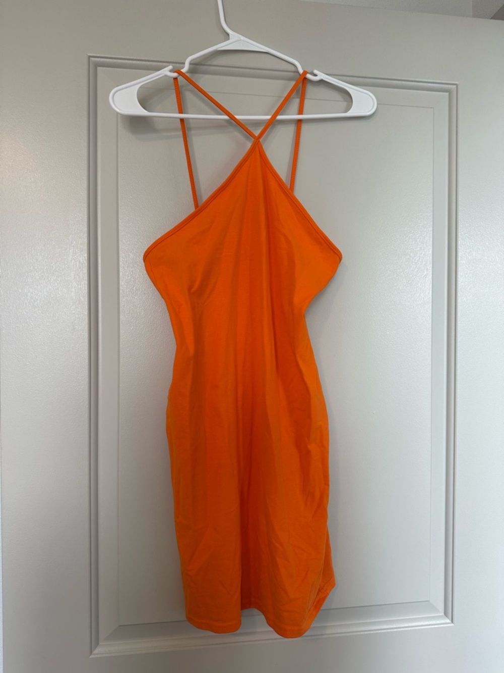 H&M Orange Cross-Back Slip Dress